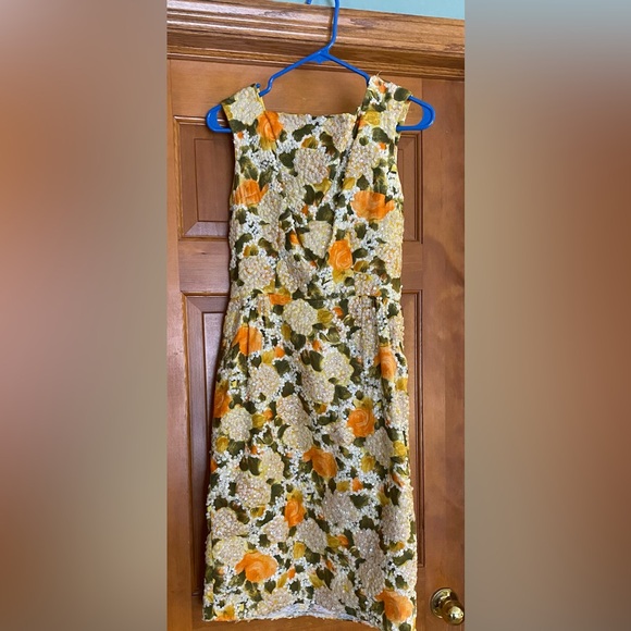 TRUE VINTAGE 1960’s Sequined, Floral Wiggle Dress - Picture 2 of 15